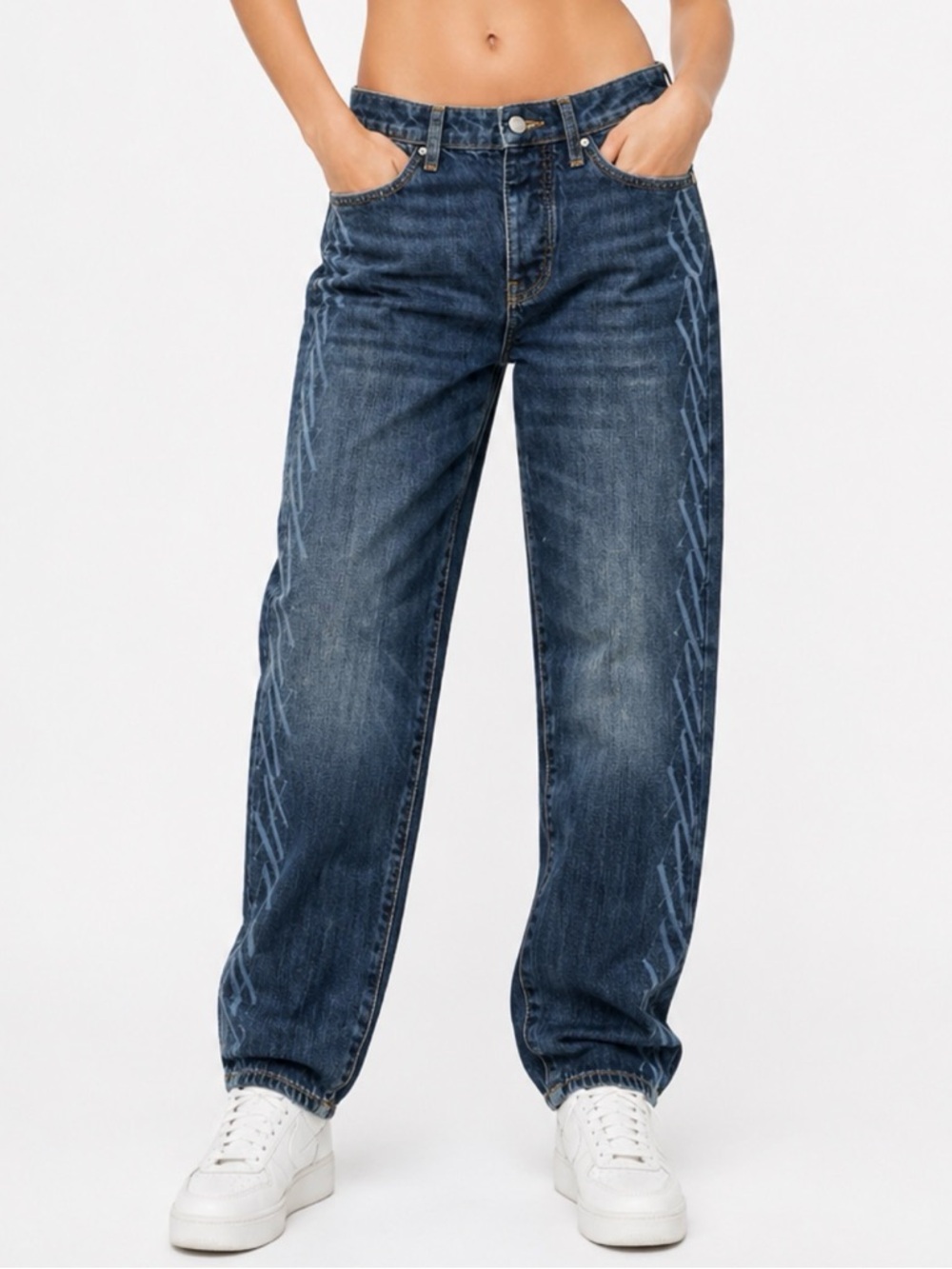 Dark Blue Straight-Leg Women's Jeans